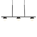 Pendant luminaire CONTINA, 3 flames, G9, IP20, glass opal white, black
