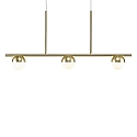 Luminaire  suspension CONTINA 3 flammes G9 IP20, scintillant, laiton, blanc opale, noir , blanche 