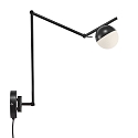 Nordlux Luminaire mural CONTINA G9 IP20, blanc opale, noir , noir brillant 