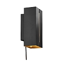 wall luminaire CURTIZ IP20, black matt dimmable