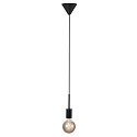 Luci a sospesione PACO 1-Lampadina E27 IP20, Opaco, Nero