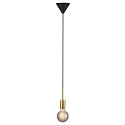 Luci a sospesione PACO 1-Lampadina E27 IP20, Opaco, Ottone, Nero