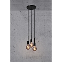 Luci a sospesione PACO 3-Lampadine E27 IP20, Opaco, Nero
