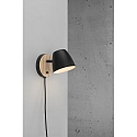 Luminaire mural THEO GU10 IP20, mat, noir