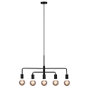 Luci a sospesione GLOOM 5-Lampadine E27 IP20, Opaco, Nero