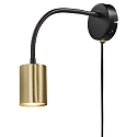 wall luminaire EXPLORE FLEX ARM with switch, with plug GU10 IP20, brushed brass, black matt