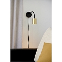 wall luminaire EXPLORE FLEX ARM with switch, with plug GU10 IP20, brushed brass, black matt