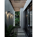 outdoor wall luminaire ALUDRA E27 IP54, seaside black dimmable
