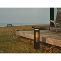 bollard lamp ALUDRA 45 E27 IP44, seaside black dimmable