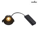 Nordlux downlight ALBRIC IP20/44, black matt dimmable