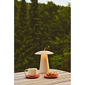 Nordlux battery table lamp ARA TO-GO 2 IP54, sand coloured dimmable