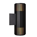 Nordlux outdoor wall luminaire ALUDRA DOUBLE E27 IP54, seaside black dimmable