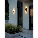 Nordlux outdoor wall luminaire ALUDRA DOUBLE E27 IP54, seaside black dimmable