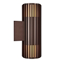 Nordlux outdoor wall luminaire ALUDRA DOUBLE E27 IP54, seaside metallic brown dimmable