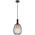 Pendant luminaire ALTON 23, E27, IP20, black/smoky
