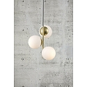 Luminaire  suspension LILLY E14 IP20, laiton, blanc opale, noir  