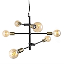 Nordlux Pendant luminaire JOSEFINE, 6x E27, IP20, black matt/brass