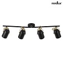 Nordlux Plafoniera LOTUS 4-Lampadine E14 IP20, Ottone, Nero 