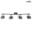 Nordlux Plafoniera LOTUS 4-Lampadine E14 IP20, Ottone, Nero 
