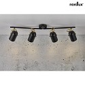Nordlux Plafoniera LOTUS 4-Lampadine E14 IP20, Ottone, Nero 