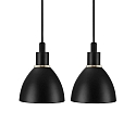 Luci a sospesione RAY 2-Lampadine E14 IP20, Nero