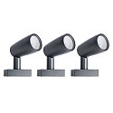 3er Set LED Erdspie-Strahler SMART+ WIFI GARDEN SPOT RGB+ W, IP65, 230V, 4.5W 240lm 76, Aluminium, grau