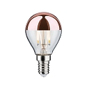 LED Filament Top mirrored Lamp Drop COPPER, 230V, E14, 2.6W 2700K 220lm, clear