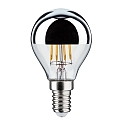 Paulmann LED Filament Top mirrored Lamp Drop SILVER, 230V, E14, 4.8W 2700K 440lm, dimmable, clear