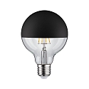 Paulmann LED Deco Globe G95 Top mirrored Lamp BLACK MATT, 230V, E27, 6.5W 2700K 600lm