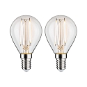 2er-Set LED Filament Tropfenform, E14, 230V, 2W 2700K 250lm, klar