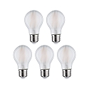 Paulmann LED Filamentlampe Birnenform, E27, 7W, 2700K, 806lm, 5er Pack, matt