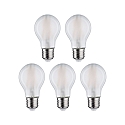Paulmann LED Filamentlampe Birnenform, E27, 7W, 4000K, 806lm, 5er Pack, matt