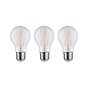 Paulmann LED Filamentlampe Birnenform, E27, 9W, 2700K, 1055lm, 3er Pack, matt