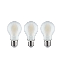 Paulmann LED Filamentlampe Birnenform, E27, 9W, 4000K, 1055lm, 3er Pack, matt
