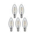 Paulmann Ampoule  filament forme bougie lot de 5 E14 5W 470lm 2700K CRI 80-89