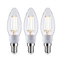 Ampoule  filament forme bougie ECO-LINE lot de 3 E14 2,5W 525lm 3000K CRI 80-89 