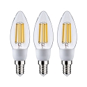 Paulmann Ampoule  filament forme bougie ECO-LINE lot de 3 E14 2,5W 525lm 3000K CRI 80-89 