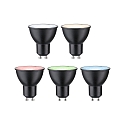 Paulmann LED Smart Home Reflektorlampe ZigBee RGBW, 3er Pack, 38, GU10, 230V, 4,8W, 2200-6500K, 350lm, dimmbar, schwarz matt