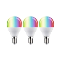 LED Smart Home Leuchtmittel ZigBee RGBW Tropfen, 3er Pack, E14, 230V, 5W, 2200-6500K, 470lm, dimmbar, matt