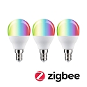 Paulmann Ampoule LED Smart WIFI RGBW lot de 3, contrlable par ZigBee E14 5W 470lm 2200-6500K CRI 80-89 gradable