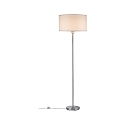 Lampadaire TESSA avec interrupteur, avec abat-jour E27, crme, fer bross gradable
