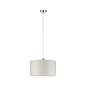 Paulmann Luminaire  suspension TESSA avec abat-jour E27, crme, fer bross gradable
