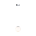 LED Pendelleuchte GOVE Badleuchte, 9W, IP44, Glas satiniert, chrom