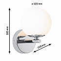 Paulmann LED Wandleuchte GOVE Badleuchte, 5W, IP44, Glas satiniert, chrom