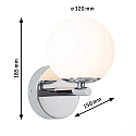 Paulmann LED Wandleuchte GOVE Badleuchte, 5W, IP44, Glas satiniert, chrom