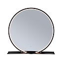 mirror with lighting MIRO with frame IP44, mat, black 