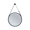 Paulmann mirror with lighting MIRO with suspension kit IP44, mat, black 