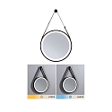 Paulmann mirror with lighting MIRO with suspension kit IP44, mat, black 