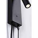 Paulmann Lampe de lecture HULDA LED avec connexion USB IP20, noir gradable Paulmann Lampe de lecture HULDA LED avec connexion USB IP20, noir gradable