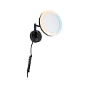 Miroir avec �clairage MASUA IP44 - 3X ZOOM 3 fois, rond, avec bras flexible, CCT Switch, inclinable IP44 / IP20, noir mat 